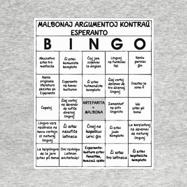 Malbonaj Argumentoj Kontraŭ Esperanto BINGO by dikleyt